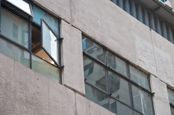 Window opens from an old office building