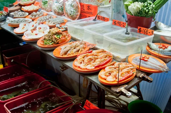 Hongkong Skaldjur Leverantör Stall Street Food — Stockfoto