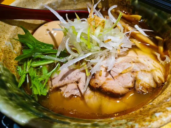 Supa Sarata Limpede Ramen Porc Taitei Japonezi — Fotografie, imagine de stoc
