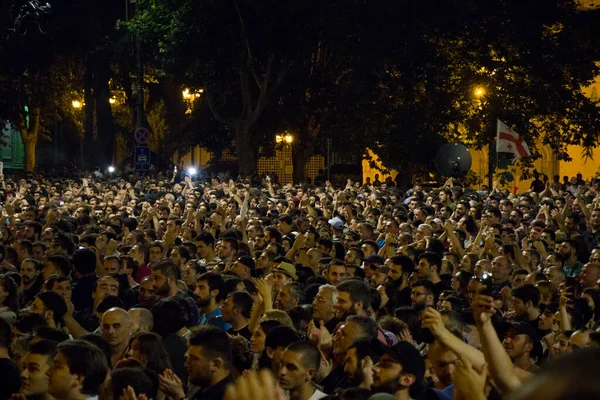 Protestas Georgianas Frente Parlamento También Conocidas Como Noche Gavrilov Protestas — Foto de Stock