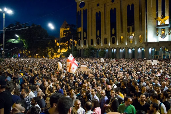 Protestas Georgianas Frente Parlamento También Conocidas Como Noche Gavrilov Protestas —  Fotos de Stock