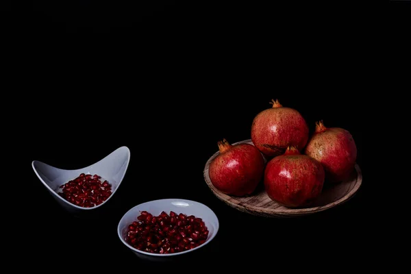 Érett Piros Lédús Gránátalma Gyümölcs Közelről — Stock Fotó