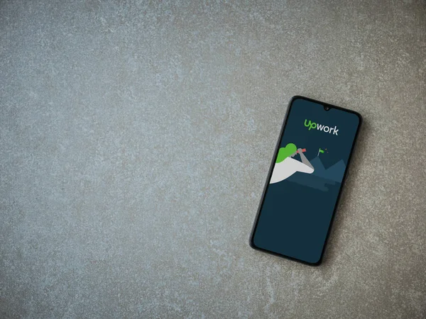 Upwork App Launch Screen Logo Display Black Mob — Stock Fotó