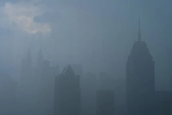Heavy Fog Landscape Kuala Lumpur City Center — Stock Photo, Image