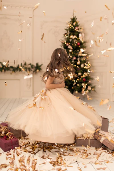 Petite Princesse Profite Temps Des Vacances Noël — Photo