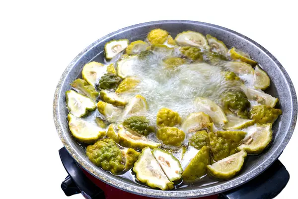 Lime Slices Boil Close — Stock Photo, Image