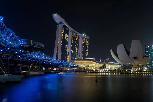 Blick Auf Zentrale Geschäftsgebäude Und Sehenswürdigkeiten Von Singapore — Stockfoto