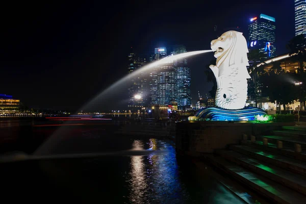 Singapore City Building Illumination Night — Stock Photo, Image