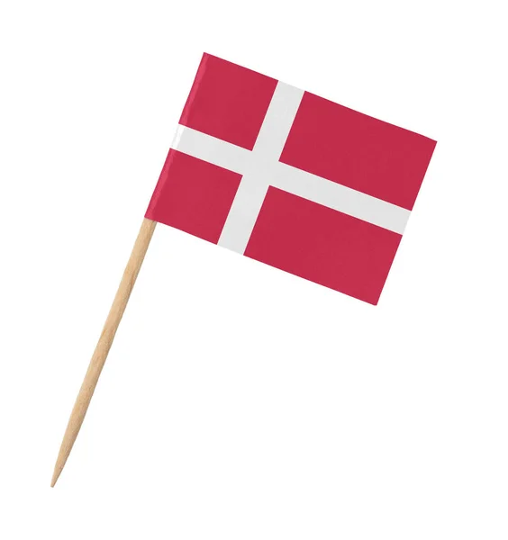 Mały Papier Flaga Duńska Drewnianym Patyku — Zdjęcie stockowe
