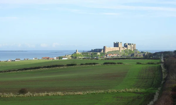 Vacker Utsikt Över Bamburgh Slott Northumberland — Stockfoto