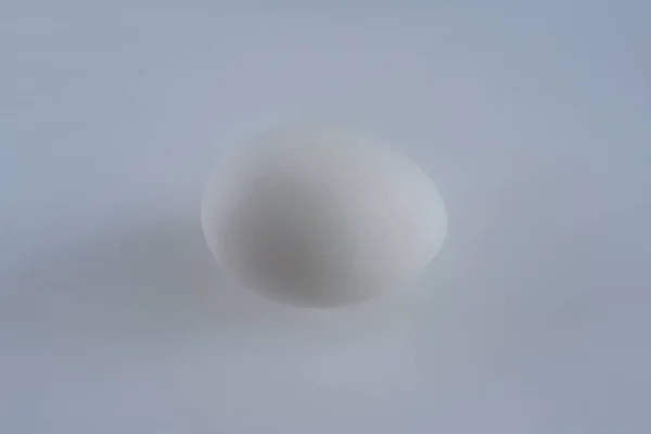 Λευκό Αυγό Γκρι Φόντο Άνω Όψη — Φωτογραφία Αρχείου