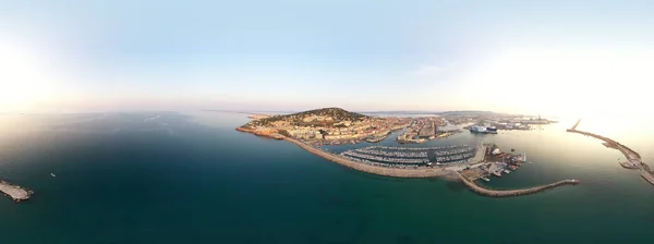 360 Panorama Aéreo Cidade Ste Porto Durante Nascer Sol Departamento — Fotografia de Stock