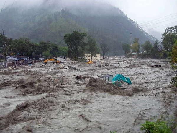 Himalajskie Tsunami Lub Powódź Ganges India — Zdjęcie stockowe