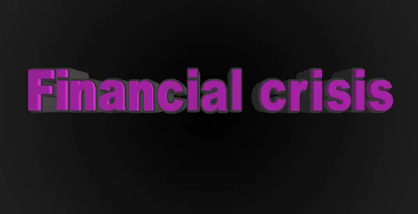 Spectacular Volumetric Text Illustration Financial Crisis — Stock Photo, Image