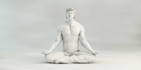 Dealing Stress Man Doing Lotus Pose — Stock Photo, Image