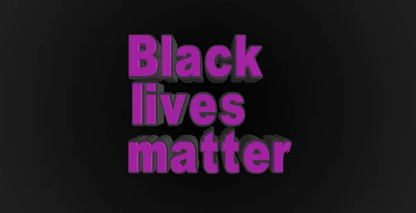 Olağanüstü Metin Illüstrasyon Siyahların Yaşamı Önemlidir Siyah Arkaplanda Beyaz Hacimsel — Stok fotoğraf
