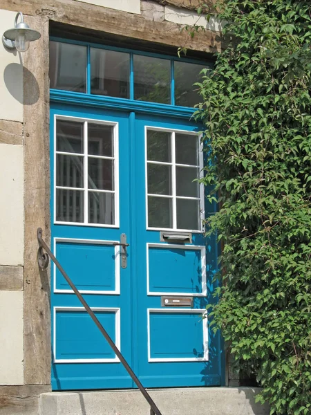 Blue Door Travel Place Background — Stock Photo, Image