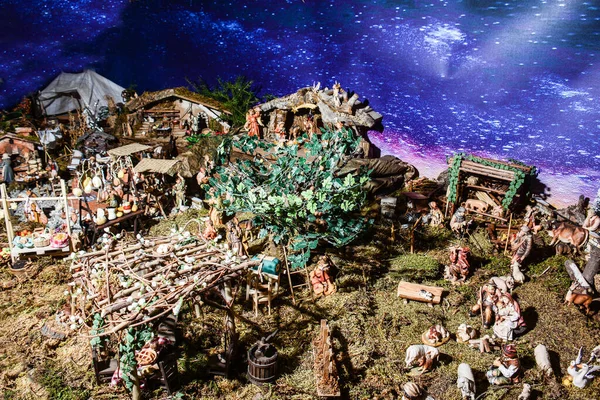 Vánoční Betlém Scéna Miniatura Muzeu — Stock fotografie