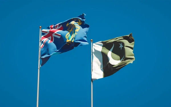 Belle Bandiere Nazionali Stato Delle Isole Pitcairn Pakistan — Foto Stock