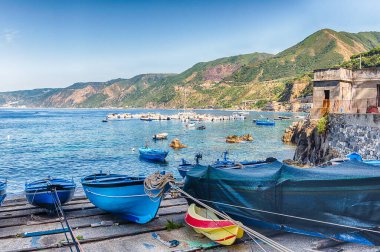 Beautiful seascape in the village of Scilla, Calabria, Italy