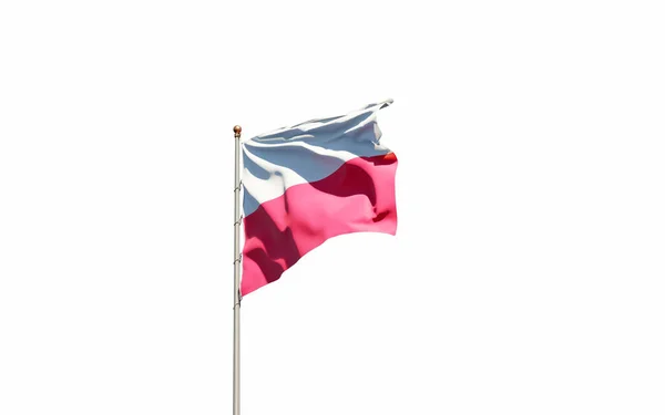 Государственный Флаг Польши Развевается Белом Фоне — стоковое фото
