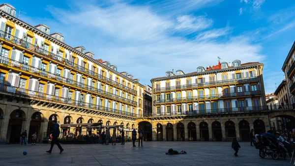 Plaza Constitucion Plac Konstytucji San Sebastian Hiszpania — Zdjęcie stockowe