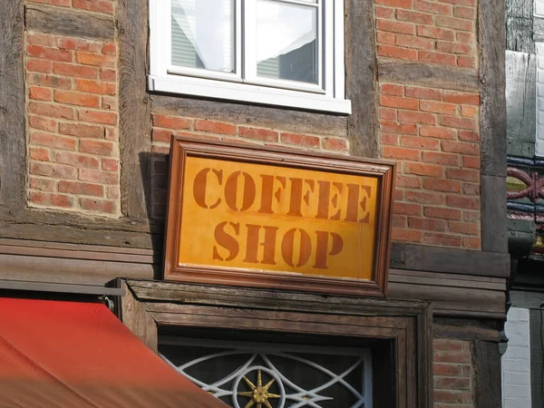 Káva Shop Pozadí Pohled — Stock fotografie