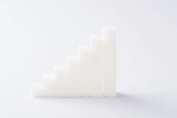 Ascending Stacks Sugar Cubes Graph Chart — Stock Photo, Image