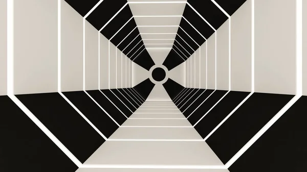 Render Abstract Hexagon Shape Tunnel Background — ストック写真