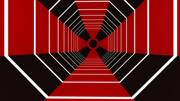 Återgivning Abstrakt Hexagon Form Tunnel Bakgrund — Stockfoto