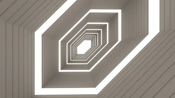 Render Abstract Hexagon Shape Tunnel Background — Foto de Stock