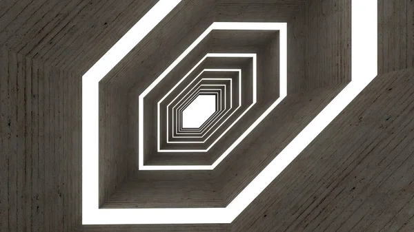 Render Abstract Hexagon Shape Tunnel Background — Stockfoto