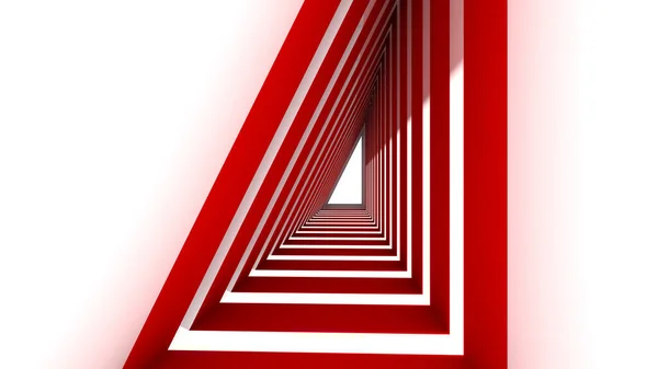 トンネルの背景に抽象的な三角形の3Dレンダリング — ストック写真