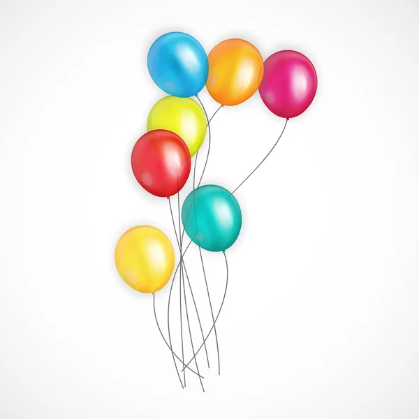 色光沢ヘリウム風船の背景のグループ 誕生日 記念日 お祝いパーティーの装飾のための風船のセット — ストック写真
