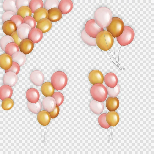 Grupo Cores Brilhantes Balões Hélio Fundo Conjunto Balões Para Aniversário — Fotografia de Stock