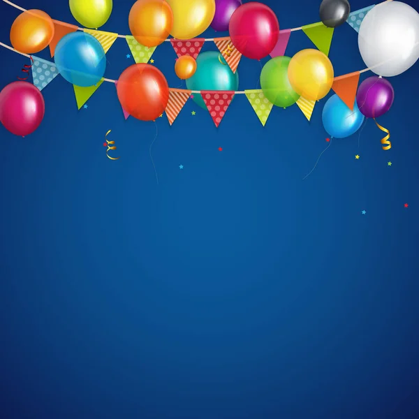 Kleur Glanzend Gelukkige Verjaardag Ballonnen Banner Achtergrond — Stockfoto