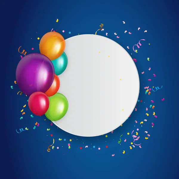 Kleur Glanzend Gelukkige Verjaardag Ballonnen Banner Achtergrond — Stockfoto