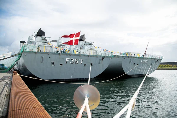 Danish Frigates Copenhagen Harbour — Stock Photo, Image