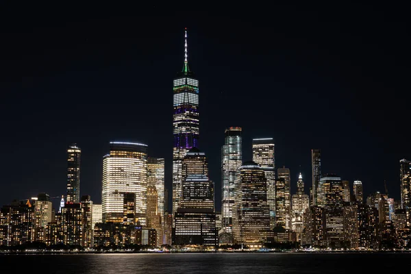 Untere Manhattan Skyline Bei Nacht Nyc Vereinigte Staaten — Stockfoto