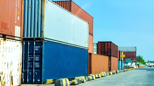 Logistyka Transport Kontenerowego Statku Towarowego Płaszczyzny Cargo Mostem Roboczym Dźwigu — Zdjęcie stockowe