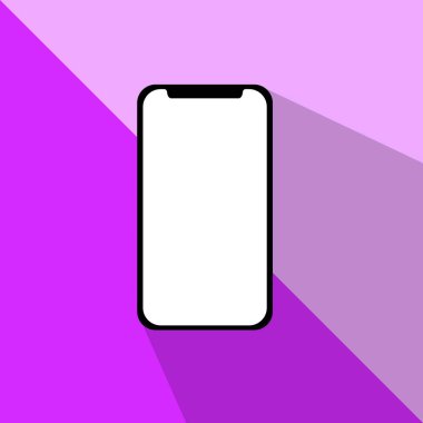 Renkli arka planda modern akıllı telefonun 3D görüntüsü 