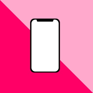 Renkli arka planda modern akıllı telefonun 3D görüntüsü 