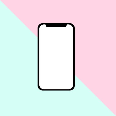 Renkli arka planda modern akıllı telefonun 3D görüntüsü 