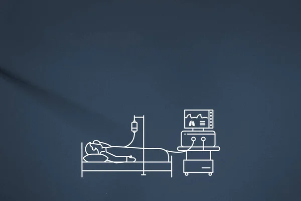 Beatmungsgerät Des Patienten Krankenbett — Stockfoto