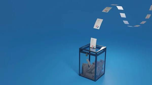 Eleições Nos Eua Urna Com Envelopes Voadores Votação Por Correio — Fotografia de Stock