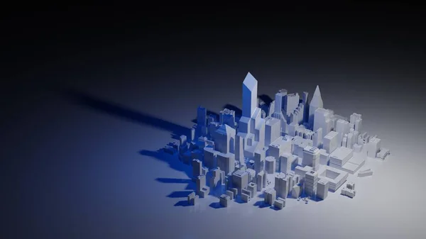 干净的白色城市的概念 数字3D渲染 — 图库照片