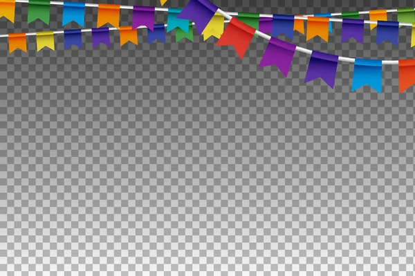 Colorful Isolated Garland With Party Flags.