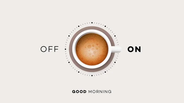 Goedemorgen Conceptuele Motivatie Illustratie Vector Kopje Koffie — Stockfoto