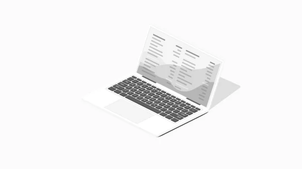 Realistische Isometrische Laptop Mockup — Stockfoto