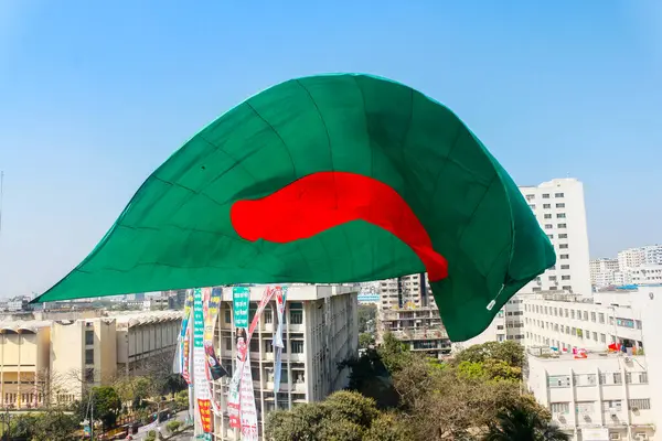 Bangladesh Bandeira Acenando Vista Fundo — Fotografia de Stock
